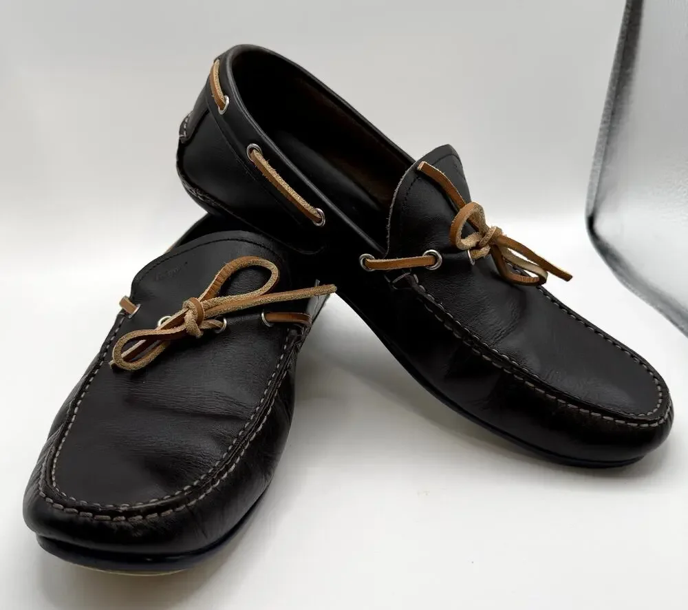 Salvatore Ferragamo Men's leather Loafer Dark Brown Size  9 1/2